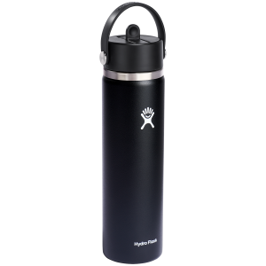 Hydro Flask 24oz Wide Mouth Flex Straw Cap Water Bottle 2024 in Black