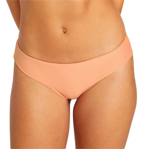 Women's Volcom Simply SeaMedium/Largeess Cheekini Bikini Bottom 2023 Orange size Small | Elastane/Polyester