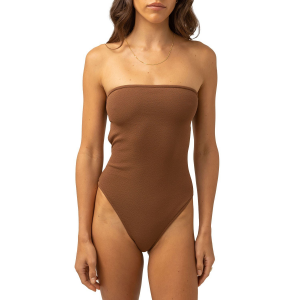 Women's Rhythm Avoca Strapless One-Piece 2023 in Brown size X-Large | Spandex/Polyester