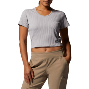 Women's Mountain Hardwear Summer Rib(TM) Short Sleeve T-Shirt 2023 Gray size X-Small | Polyester