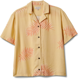 Image of Women's Brixton Bunker Paradise Short-Sleeve Shirt 2023 in Yellow size Small | Viscose