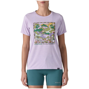 Image of Women's Patagonia Cap Cool Daily Graphic-Lands Shirt 2025 in Blue size Large | Polyester