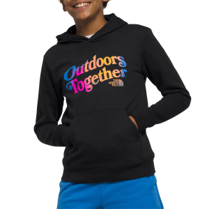 Kid's The North Face Camp Fleece Pullover Hoodie Boys' 2023 Black in Blue size Large | Cotton/Polyester
