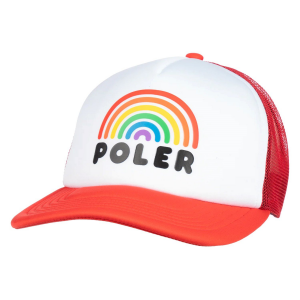 Poler Rainbow Trucker Hat 2023 in Red