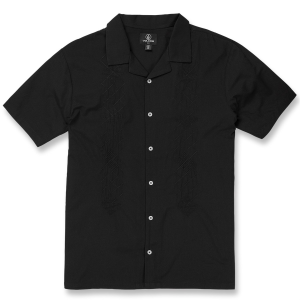 Volcom Baracostone Short Sleeve Shirt Men's 2023 in Black size Small | Cotton/Polyester