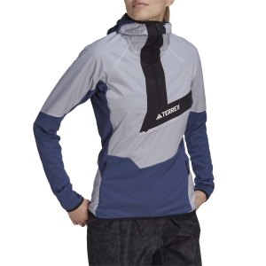 Women's Adidas Techrock Ultralight Half Zip Hooded Jacket 2023 Blue size Medium | Polyester