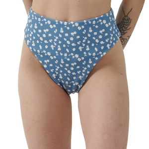 Women's Thrills Aster High Cut Bikini Bottom 2023 in Blue size 4 | Elastane/Polyester
