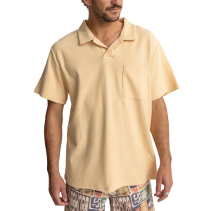 Image of Rhythm Vintage Terry Polo Men's 2024 Yellow in Sand size Medium | Cotton