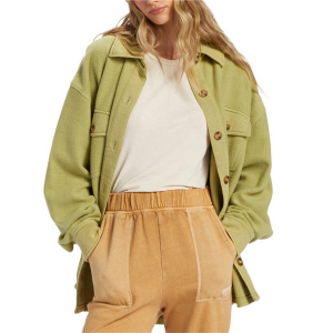 Women's Billabong Anytime Shacket 2023 Green Jacket size Medium | Cotton/Polyester