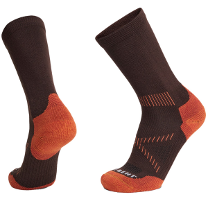 Image of Le Bent Light Cushion Crew Hike Socks Unisex 2023 Brown size Medium | Nylon/Wool/Elastane