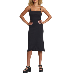 Women's RVCA Slink Midi Dress 2023 in Black size Large | Elastane/Viscose