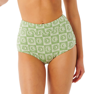 Women's Rip Curl Summer Check Jacquard Boyleg Bikini Bottom 2023 in Green size X-Small