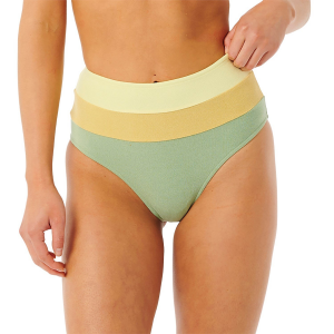 Women's Rip Curl Surf Revival Good Bikini Bottom 2023 in Green size Small | Elastane