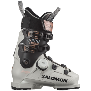 Women's Salomon S/Pro Supra BOA 105 Ski Boots 2024 | Leather in Blue size 24.5 | Leather/Polyester
