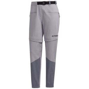 Women's Adidas Terrex Utilitas Hiking Zip-Off Pants 2023 Gray in Silver size Large | Nylon/Elastane