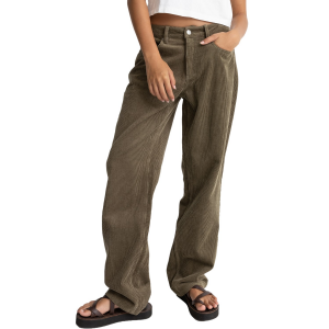 Image of Women's Rhythm Chole Low Rise Pants 2023 in Brown size 6 | Cotton