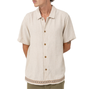 Rhythm Trim Short-Sleeve Shirt Men's 2023 Khaki size X-Small | Cotton