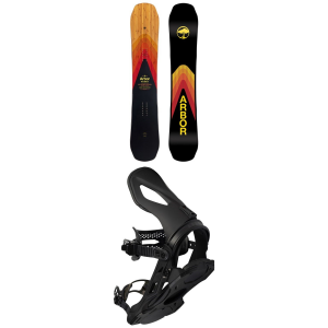 Arbor Shiloh Camber Snowboard 2024 - 153 Package (153 cm) + S/M Mens in Black size 153/S/M | Bamboo/Plastic