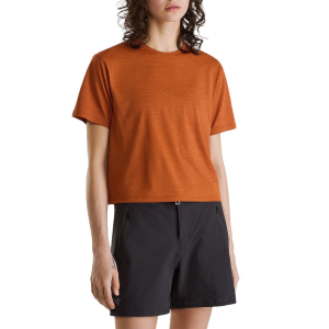 Image of Women's Arc'teryx Taema Crop Short-Sleeve Top 2023 in Orange size Medium | Polyester