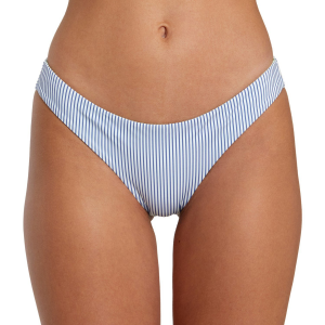 Women's RVCA Tri Stripe Reversible Cheeky Bottom 2023 in Blue size X-Small | Nylon/Elastane
