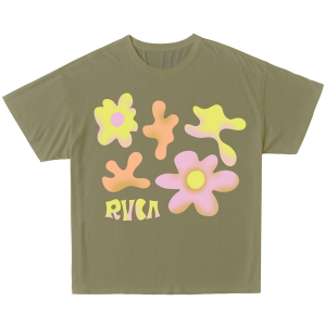 Women's RVCA Day Dream Short Sleeve T-Shirt 2023 Green size Large | Cotton