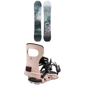 Women's GNU Frosting C2 Snowboard 2024 - 143 Package (143 cm) + L Womens | Aluminum in Pink size 143/L | Aluminum/Polyester