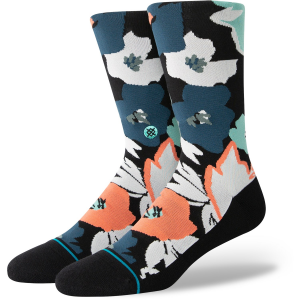 Image of Stance Flower Beds Crew Socks 2023 in Black size Large | Cotton