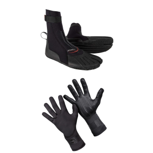 Image of O'Neill 3mm Heat Split Toe Wetsuit Boots 2024 - 13 Package (13) + X-Large Gloves in Black size 13/Xl | Rubber/Neoprene