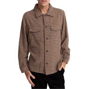 Rhythm Check Overshirt Men's 2023 in Khaki size Small | Wool/Polyester