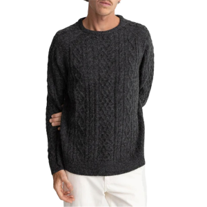Rhythm Mohair Fishermans Knit Sweater Men's 2023 in Black size Small | Nylon/Acrylic/Wool