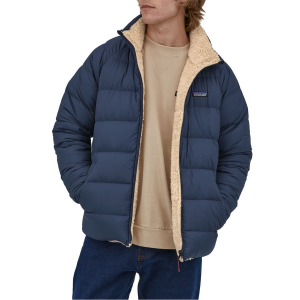 Image of Patagonia Reversiblie Silent Down Jacket Men's 2024 in Blue size Small | Polyester