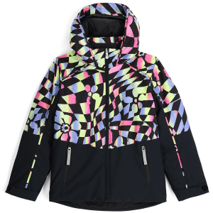 Image of Kid's Spyder Conquer Jacket Girls' 2024 in Black size 14 | Polyester