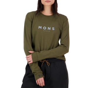 Women's MONS ROYALE Yotei Classic Long-Sleeve Top 2024 Dark Olive size Small | Wool