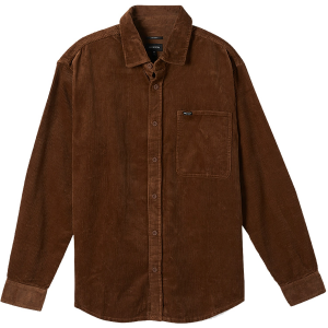 Brixton Porter Overshirt Men's 2023 in Brown size Small | Cotton/Leather