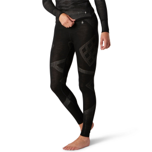 Image of Women's Smartwool Intraknit Thermal Base Layer Bottoms 2024 in Black size Small | Wool/Elastane/Polyester