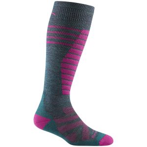 Image of Women's Darn Tough Edge OTC Midweight Cushion Socks 2024 in Blue size Large | Nylon/Spandex/Wool