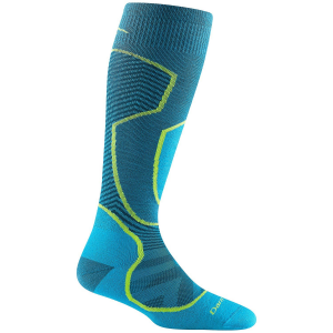 Image of Women's Darn Tough Outer Limits Lightweight OTC Socks 2024 in Blue size Large | Nylon/Spandex/Wool