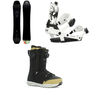 Image of Ride Deep Fake Snowboard 2024 - 144 Package (144 cm) + M Mens in Black size 144/M | Nylon/Aluminum