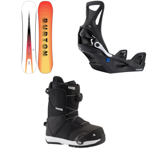 Kid's Burton Custom Smalls SnowboardBoys' 2024 - 135 Package (135 cm) + L Kids in Black size 135/L | Nylon