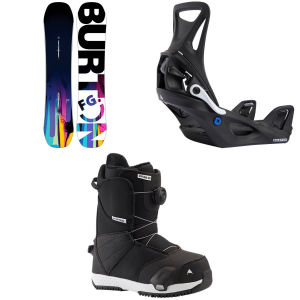 Kid's Burton Feelgood Smalls SnowboardGirls' 2024 - 140 Package (140 cm) + L Kids in Black size 140/L | Nylon