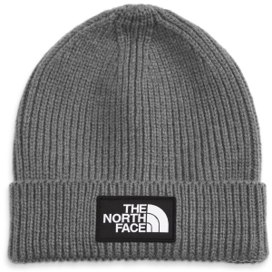 Kid's The North Face Box Logo Cuffed Beanie Hat 2024 in Grey | Acrylic/Elastane