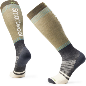 Image of Smartwool Zero Cushion Logo OTC Socks 2024 in Green size X-Large | Nylon/Wool/Elastane