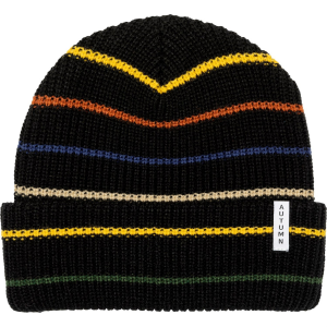 Kid's Autumn Multi Stripe Beanie Hat 2024 in Black