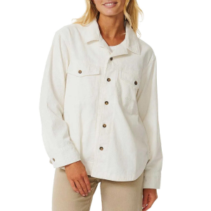 Women's Rip Curl Stevie Corduroy Shirt 2023 White size Small | Cotton