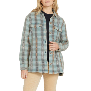 Image of Women's Volcom Polar Boobear Jacket 2023 in Blue size X-Large | Cotton/Polyester