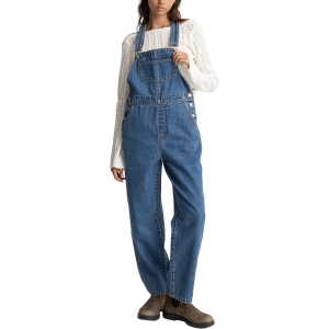 Image of Women's Rhythm Denim Overalls 2023 Pant in Blue size Large | Cotton/Denim