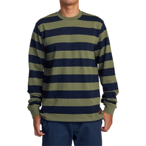 RVCA Chainmail Stripe Long-Sleeve Shirt Men's 2023 Blue size Small | Cotton