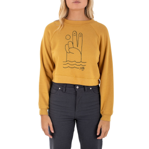 Image of Women's Jetty Deuces Crewneck 2023 in Yellow size Small | Cotton/Polyester