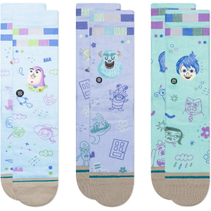 Kid's Stance Pixar by Ryan 3-Pack Socks 2023 in Blue size Medium | Nylon/Cotton/Elastane