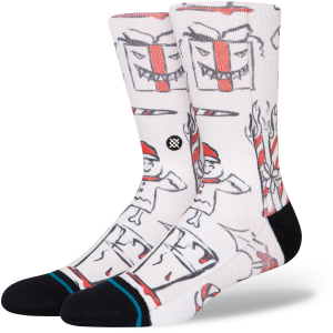 Image of Stance Angry Holidayz Socks 2023 in White size Large | Nylon/Cotton/Elastane